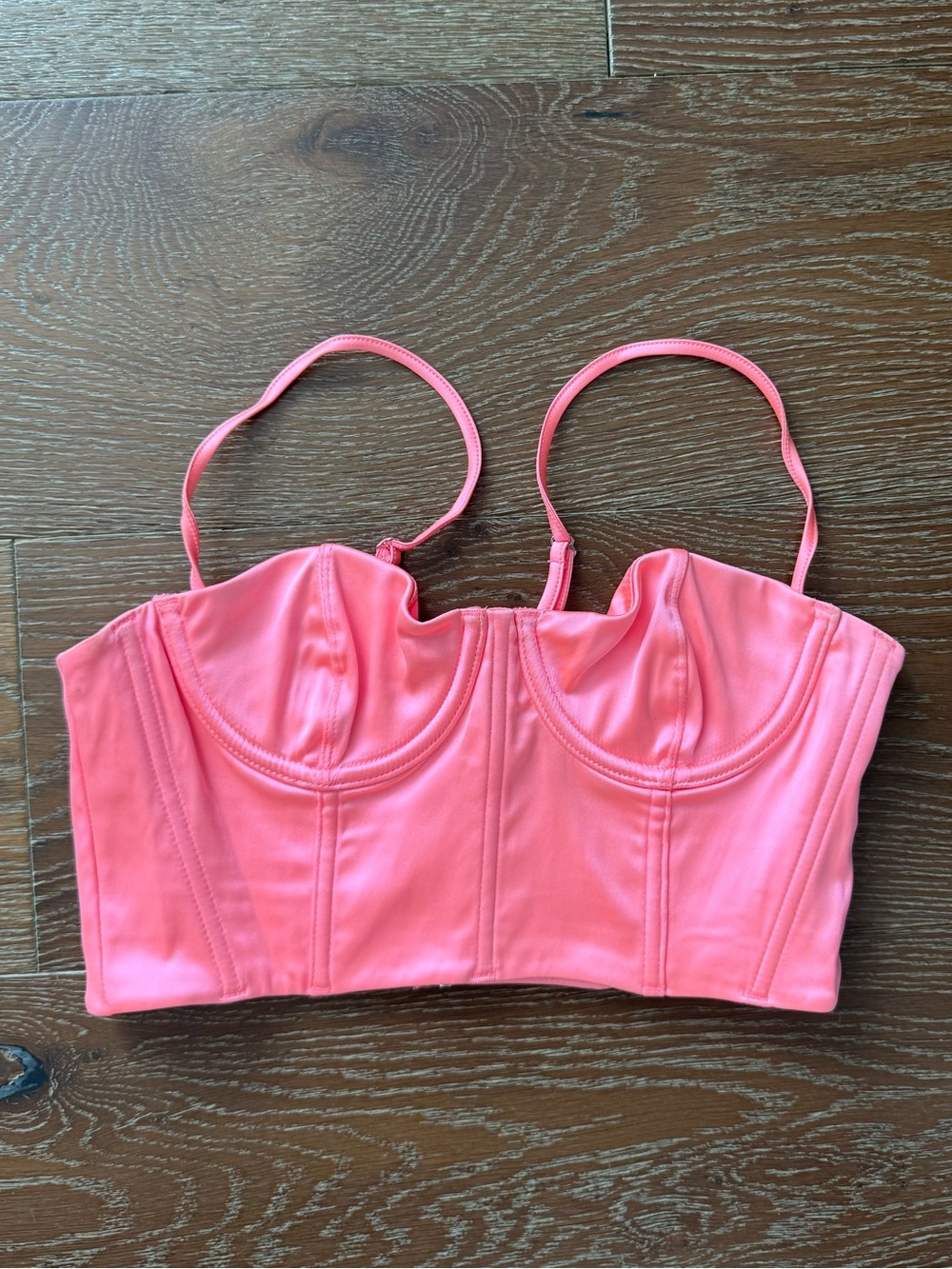 White Fox Pink Bustier Crop Top